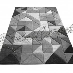 Луксозен килим в черно, сиво и бяло
